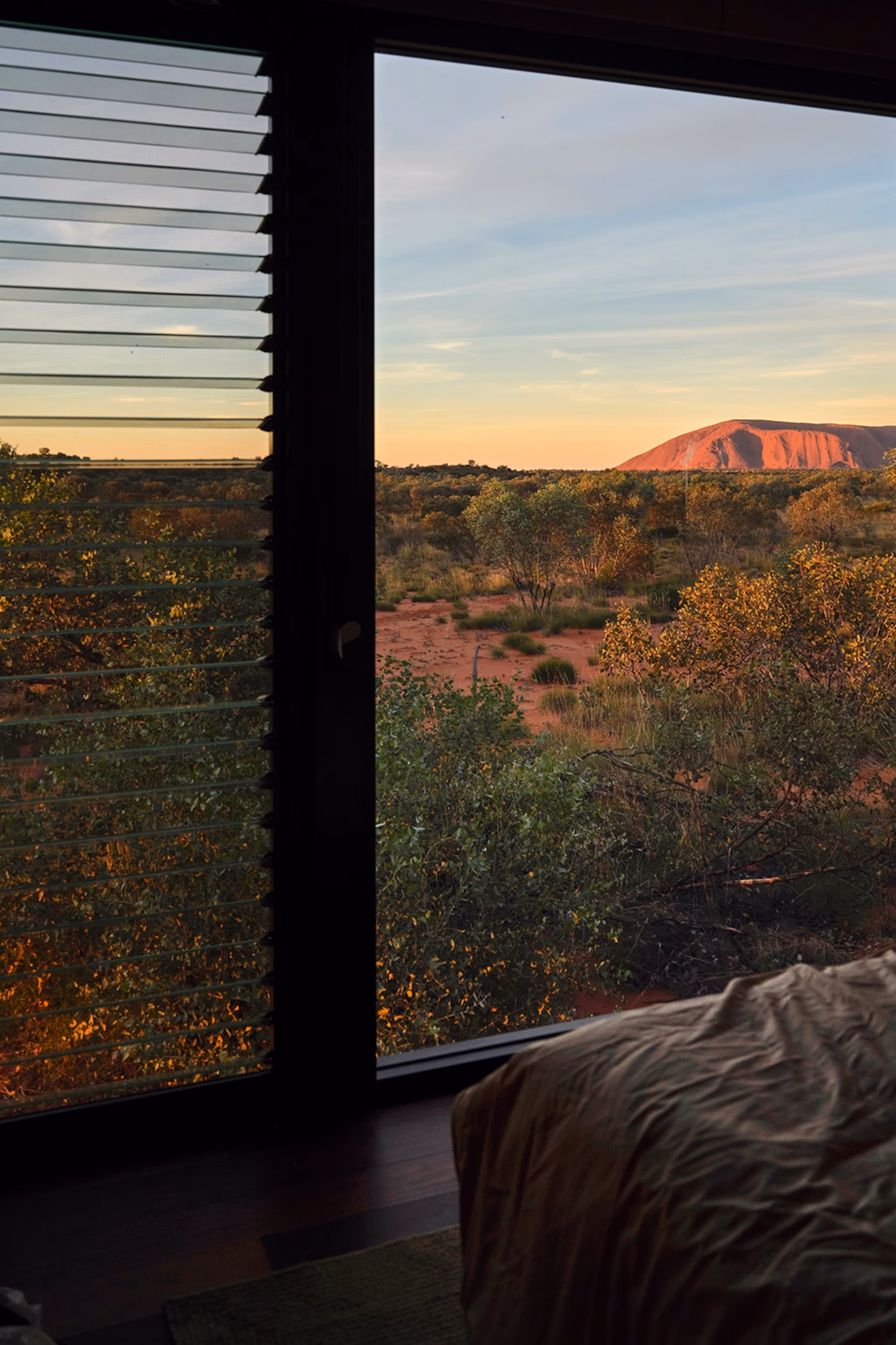 Udsigten fra en økocamp-lodge i Australian Outback.